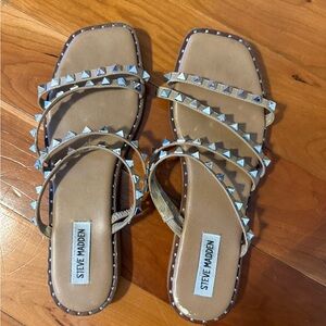 Steve Madden Beige Studded Sandals